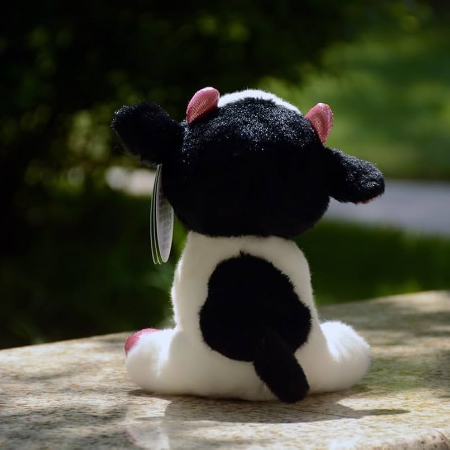 Amazon.co.jp: スーパーかわいい大きな目牛ぬいぐるみ黒と白の牛